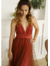 Rust Jersey Convertible Bridesmaid Dress